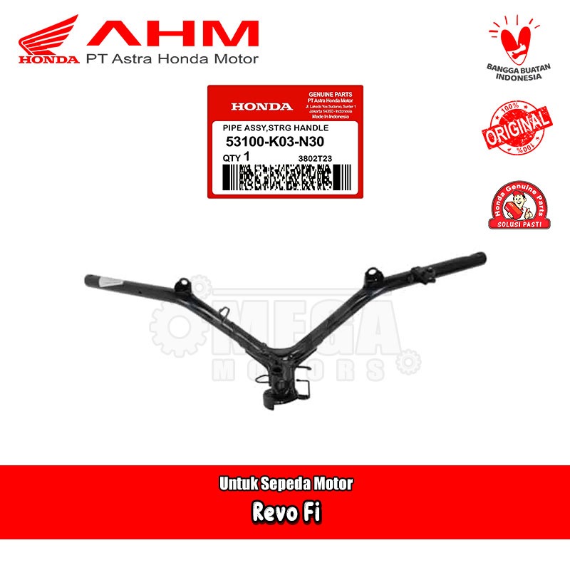 Stang Stir Pipe Comp Streering Handle Honda Revo 110 Fit X Fi Original AHM 53100-K03-N30