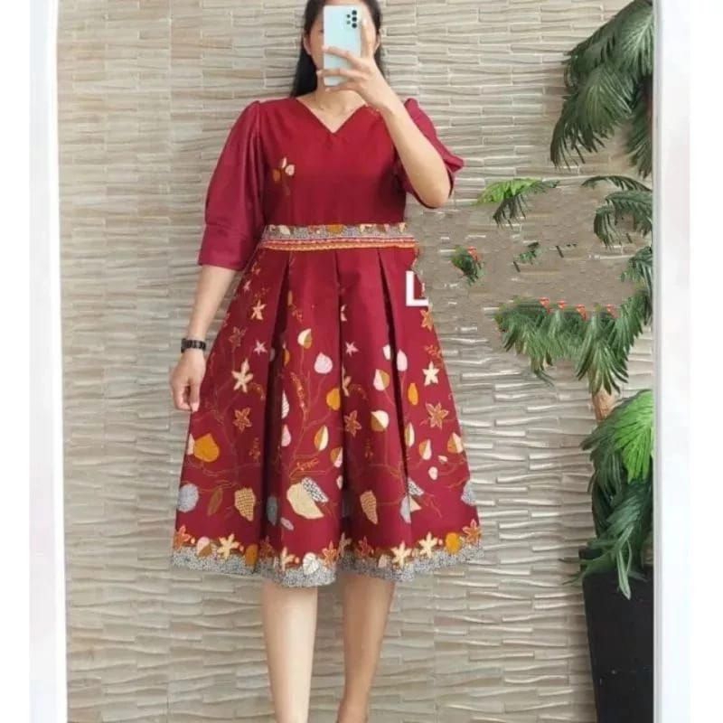 Dress batik wanita terbaru - dress batik model kekinian