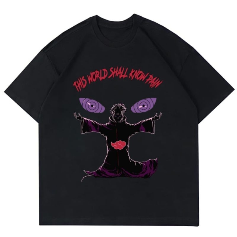 KAOS ANIME NARUTO | KAOS"AKATSUKI PAIN" BAJU ANIME T-SHIRT VINTAGE NARUTO OVERSIZE RAP TEES PRIA WAN