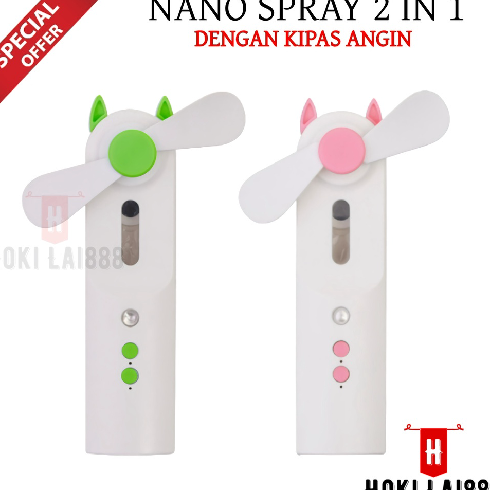 Murah Bulan Ini ⏭ [HKL] MINI NANO SPRAY GENERASI 2 / NANO SPRAY KIPAS ANGIN / NANO SPRAY 2 IN 1 / NA