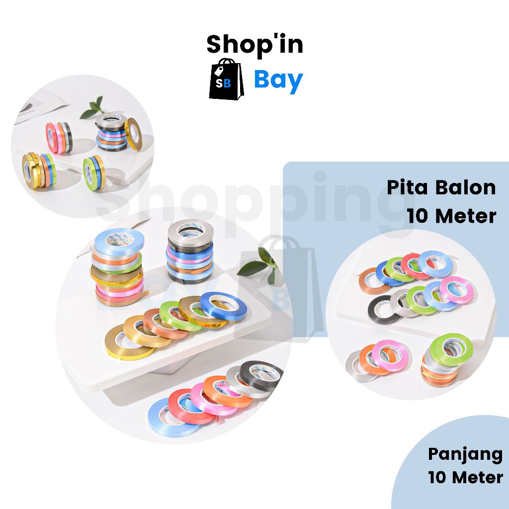 

Pita Balon 10 meter / Pita Serut / Pita Ribbon / Pita Dekorasi / Pita Balon Kecil