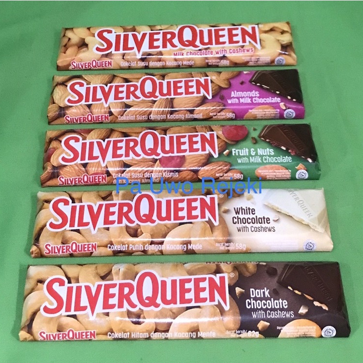 

Murah Banget Silverqueen 58gr / 55gr cashew Almond fruit&nut dark white Seller