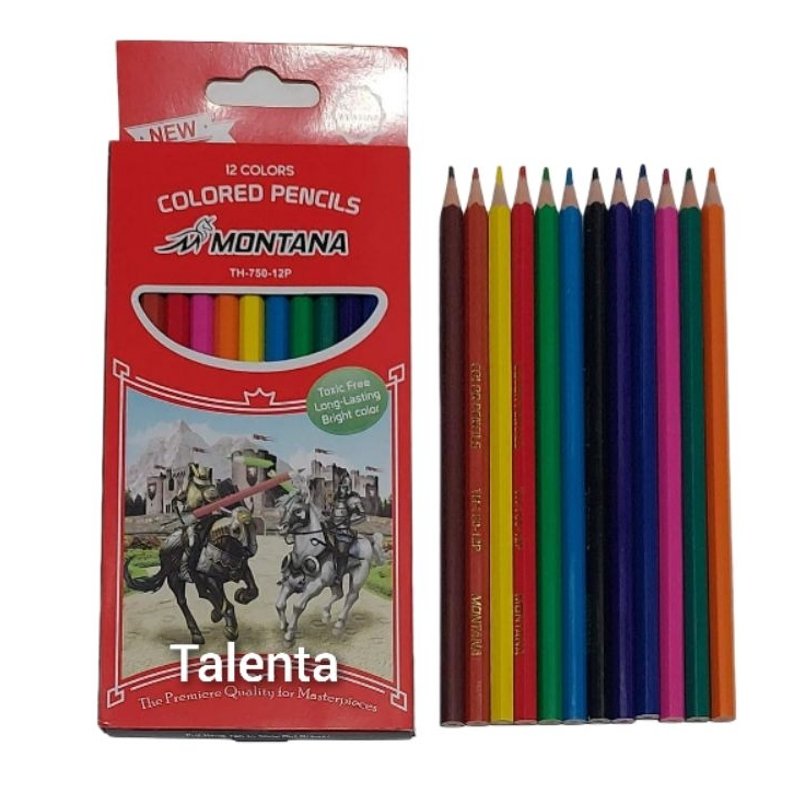 

Ready Stock Pensil Warna MONTANA Panjang TH-750-12P 12 Warna Best Seller