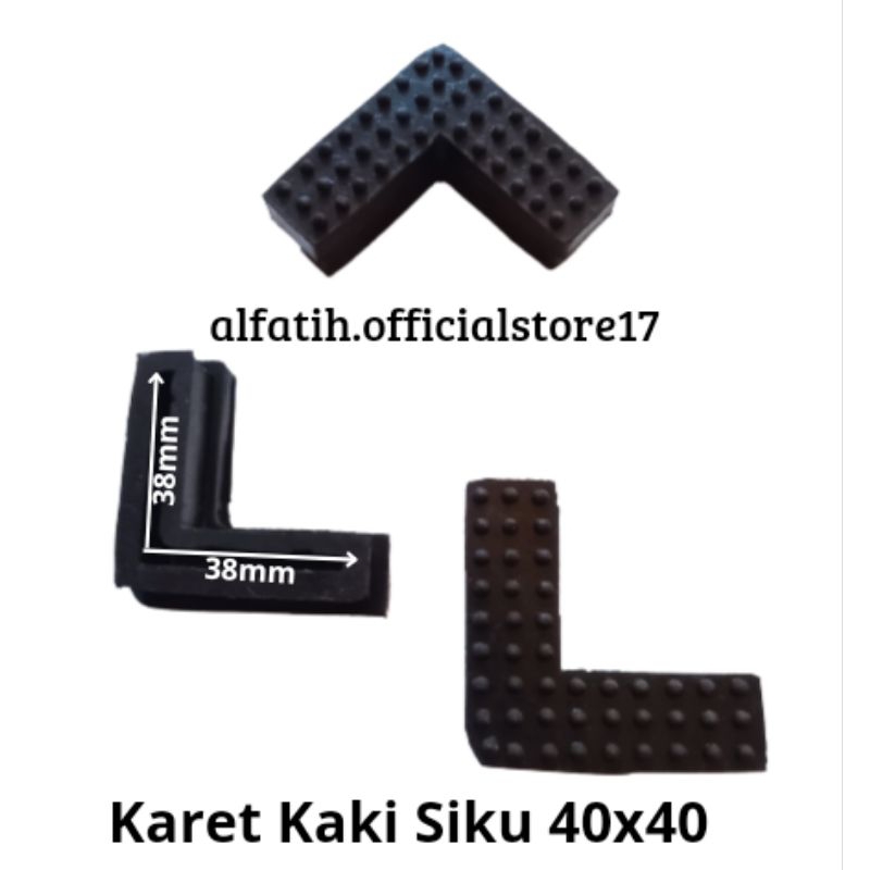 Karet Siku 40x40/Karet Kaki rak siku lobang/Karet Kaki Besi Siku