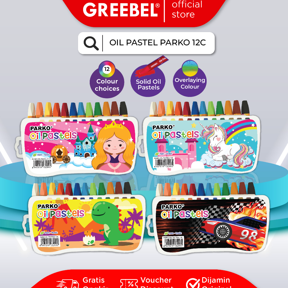 

Ready PARKO OIL PASTEL isi 12 WARNA (PARKO)/Crayon Krayon Art untuk Sekolah Anak & professional