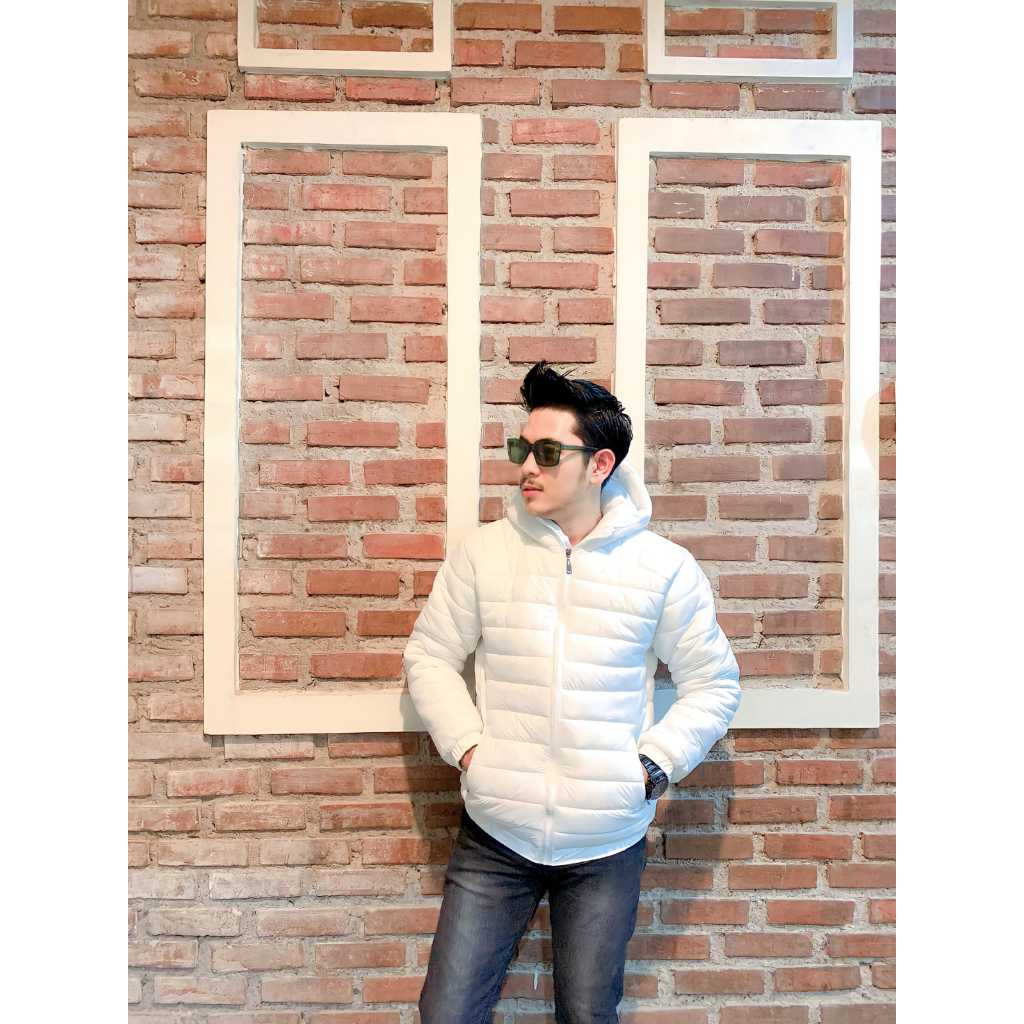 JAKET PUFFER BULANG PUTIH JAKET GUNUNG JAKET PUFFER PRIA JAKET PUFFER PUTIH