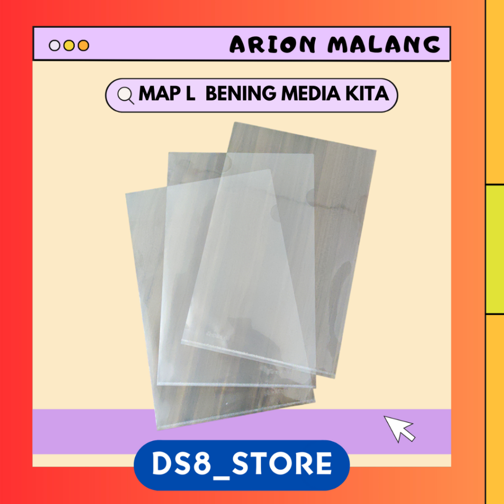 (MEDIAKITA) MAP L BENING / MAP PLASTIK TIPE L / MAP BENING isi 6 PCS