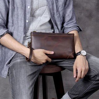 Handbag Pria Wanita Kulit Asli - Tas Tangan Kulit Original - Clutch Bag Asli Kulit