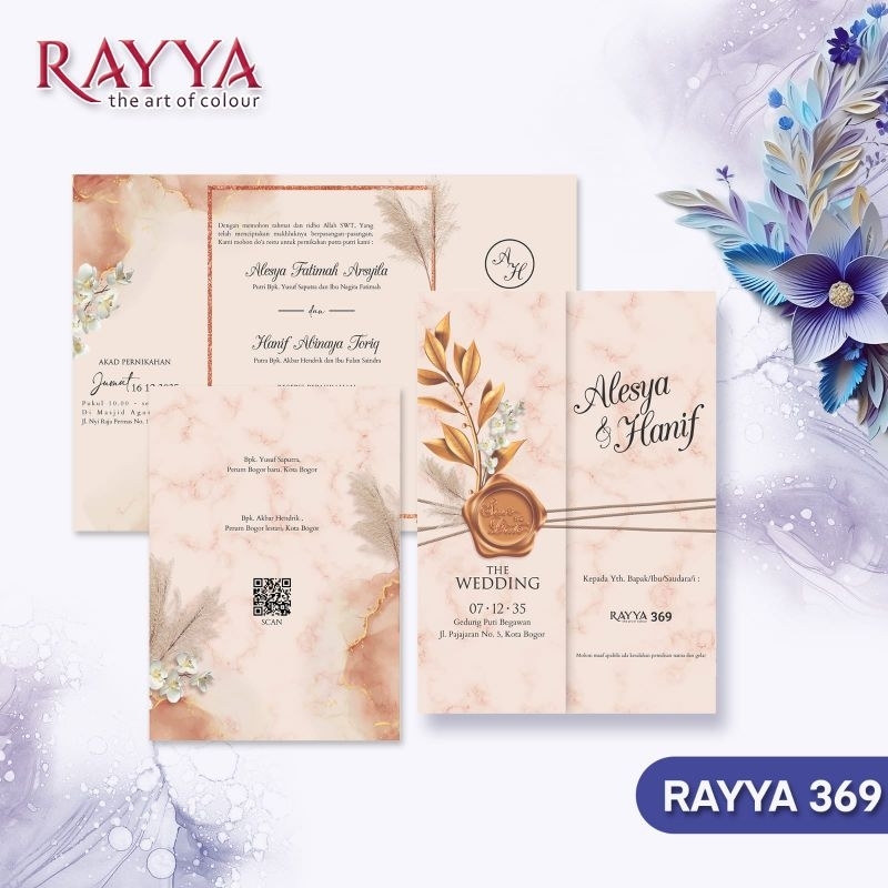 Blangko undangan atau kertas undangan pernikahan bisa untuk khitanan merek RAYYA 369 dengan bahan ke