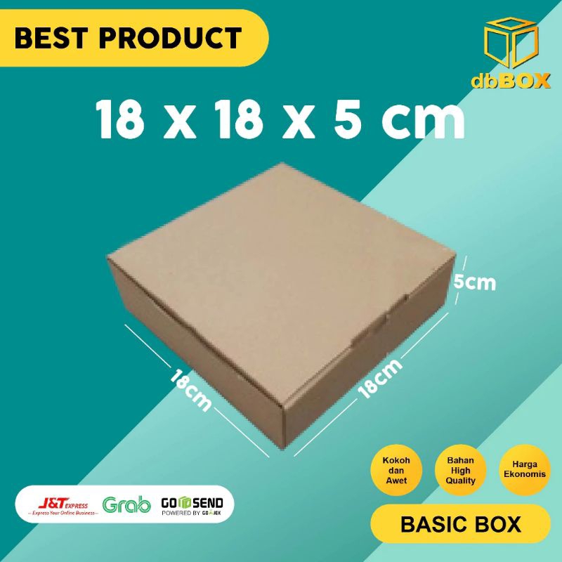 

Kardus 18x18x5 cm | Box Die Cut dan Easy Usage | Box Kue Tart | Box Aksesoris | Box Pizza