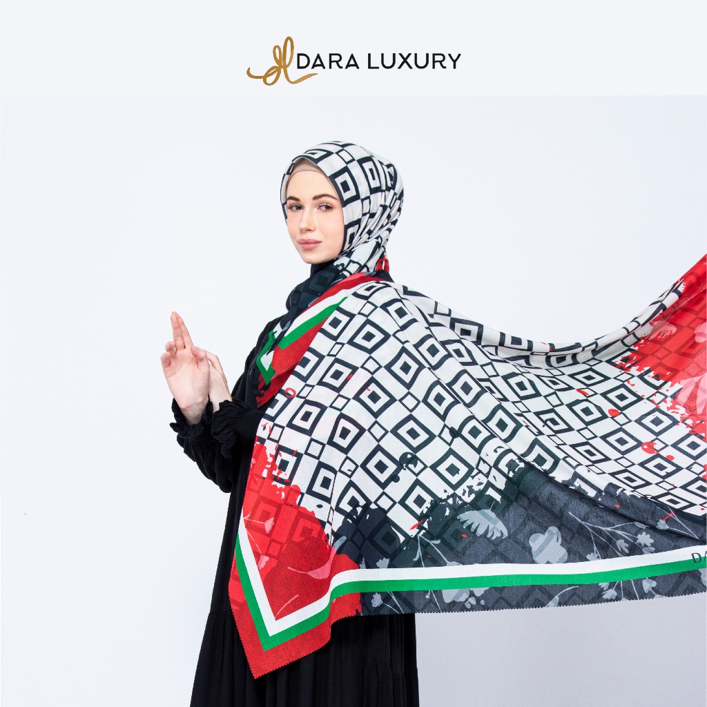 Dara Luxury | Scarf Free Palestine | Hijab Segi Empat Voal Premium