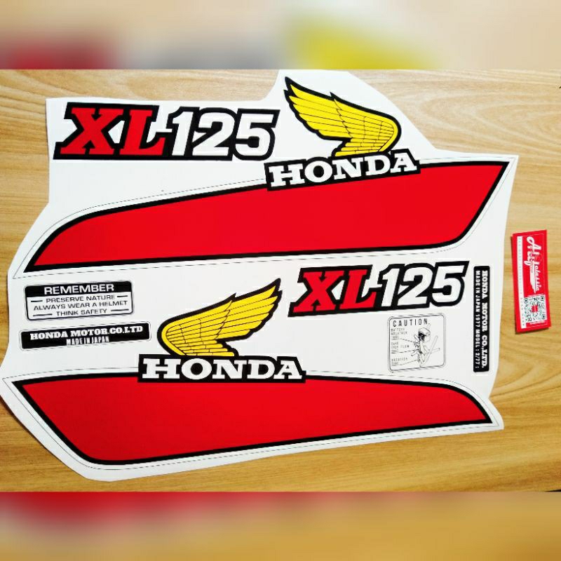 sticker honda xl125 enduro style striping honda xl125 RED YELLOW enduro vintage