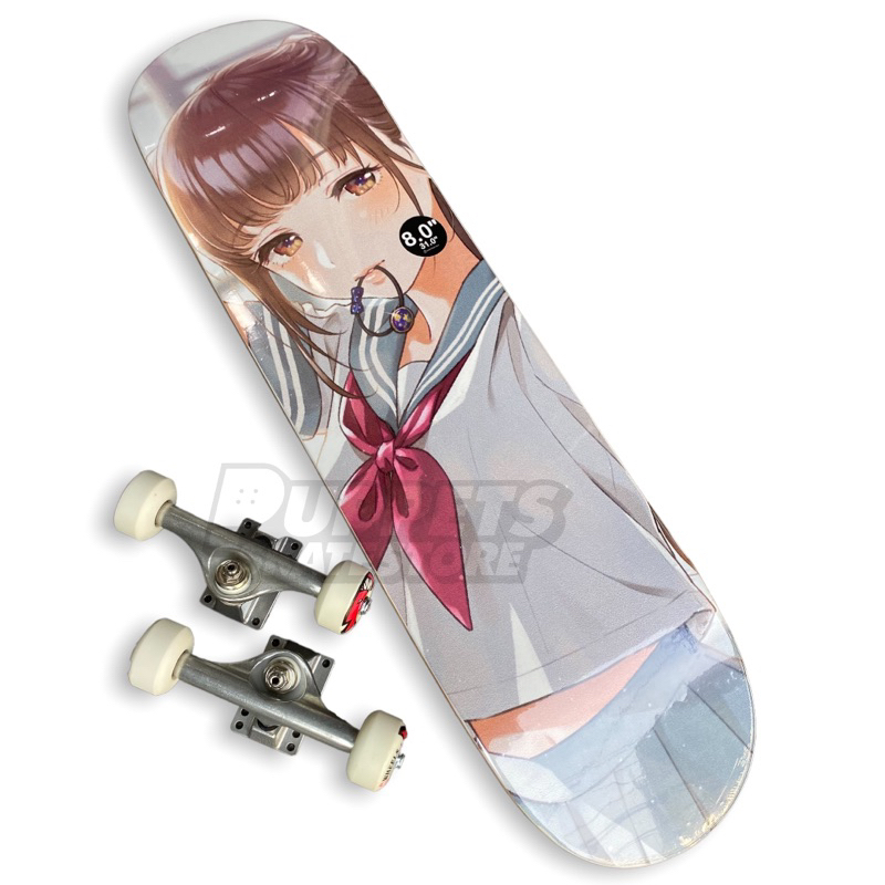 skateboard custom pemula fullset one piece naruto wibu with wheels truck bearing original skateboard
