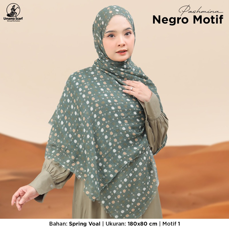 (Dapat 7pcs) PASMINA NEGRO MOTIF ORIGINAL UMAMA SCARF // VENNI HIJAB STORE GROSIR