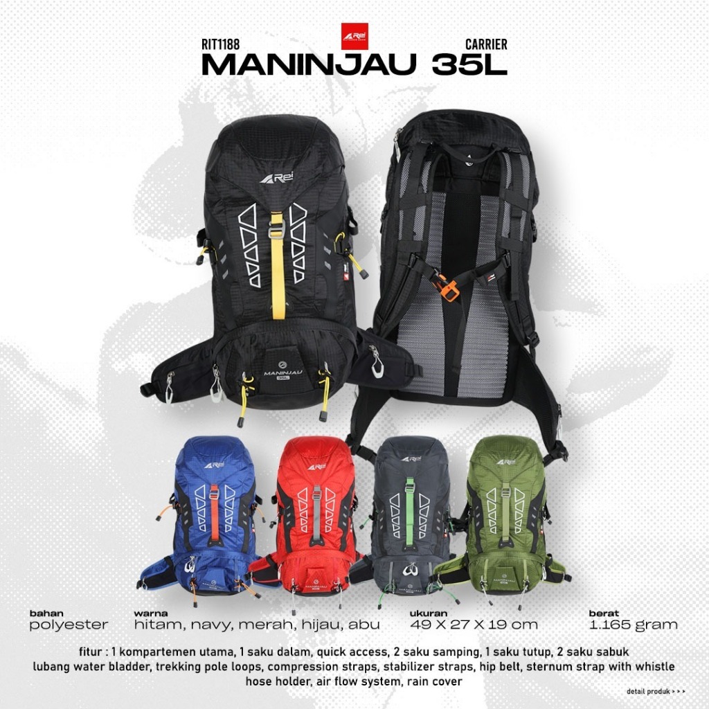 Tas Ransel atau Semi Carrier Maninjau 35 Liter Arei Outdoorgear