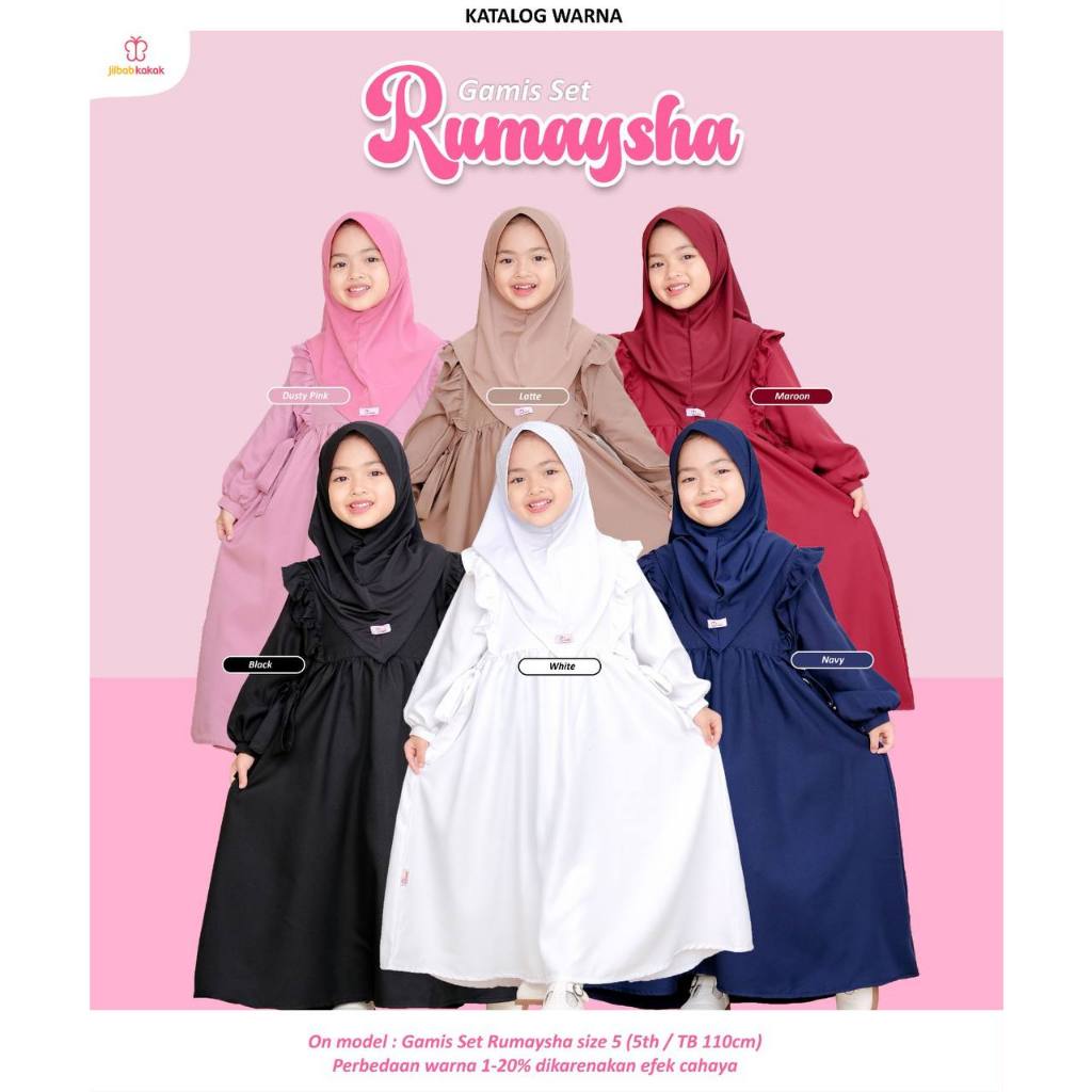 RUMAYSHA GAMIS SET ANAK BY BABYJAB JILBAB KAKAK HIJAB SET DRESS POLOS