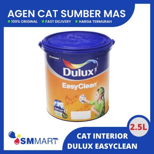 CAT TEMBOK INTERIOR DULUX EASY CLEAN ANTI VIRUS TINTING (BISA REQUEST WARNA) 2,5 LITER / CAT TEMBOK 