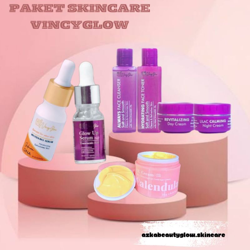 (COD)VINCY GLOW PAKET KARMA /CC CALENDULA / DAILY GLUTA AHA VINCY GLOW /