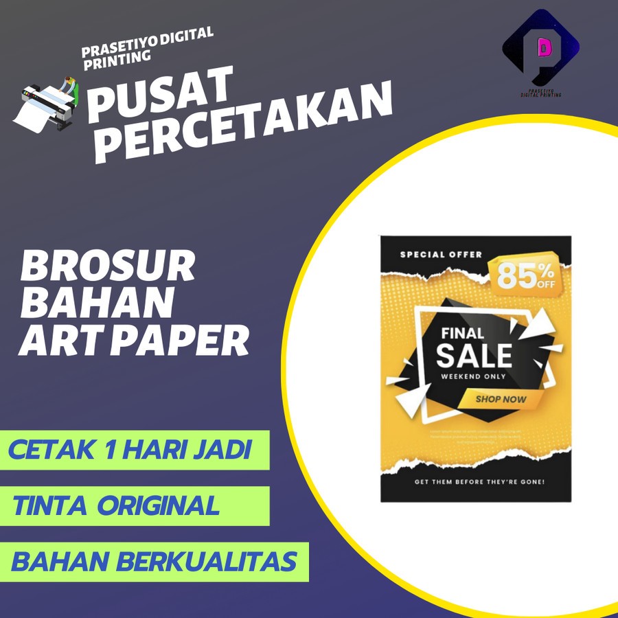 

Jasa Cetak Brosur A4 Art Paper bisa custom desain dan size murah