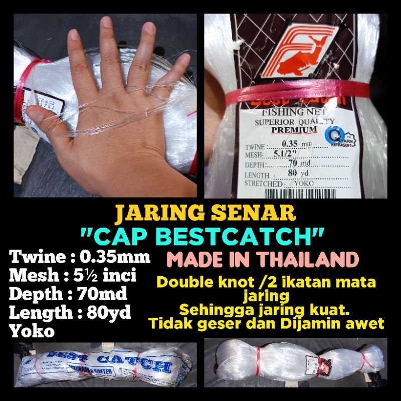 JARING SENAR BEST CATCH 0.35MM 5½ JARING JALA FISHING NET JARING PUKAT IKAN JARING BAWAL PUKAT BAGUS