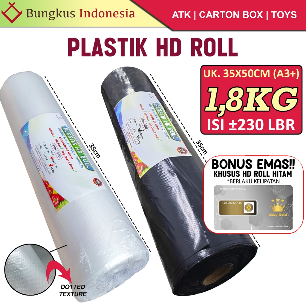 Plastik HD Roll Premium 1.8 Kg 35 x 50 cm - Plastik Buah Tebal