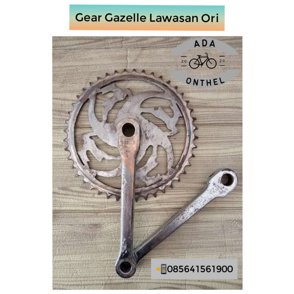 GEAR GAZELLE MENTAH - CRANK GAZELLE - GEAR SEPEDA ONTHEL GAZELLE - CRANK ONTHEL GAZELLE