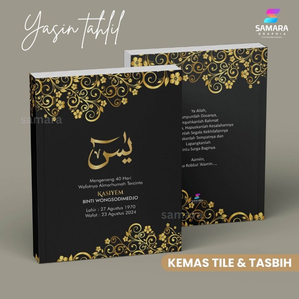 cetak buku yasin dan tahlil custom softcover foto almarhum lengkap 40 100 harian souvenir tahlilan m