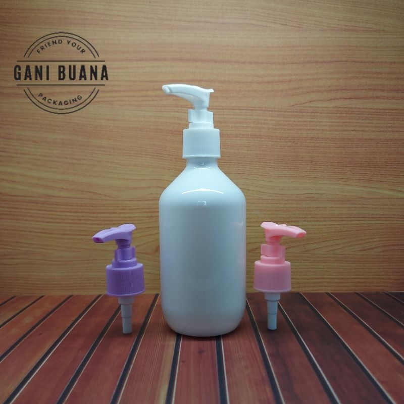 BOTOL PUMP 300ML MADA PUTIH TUTUP PUMP CLIP VARIAN WARNA/BOTOL PET 300ML MADA PUTIH