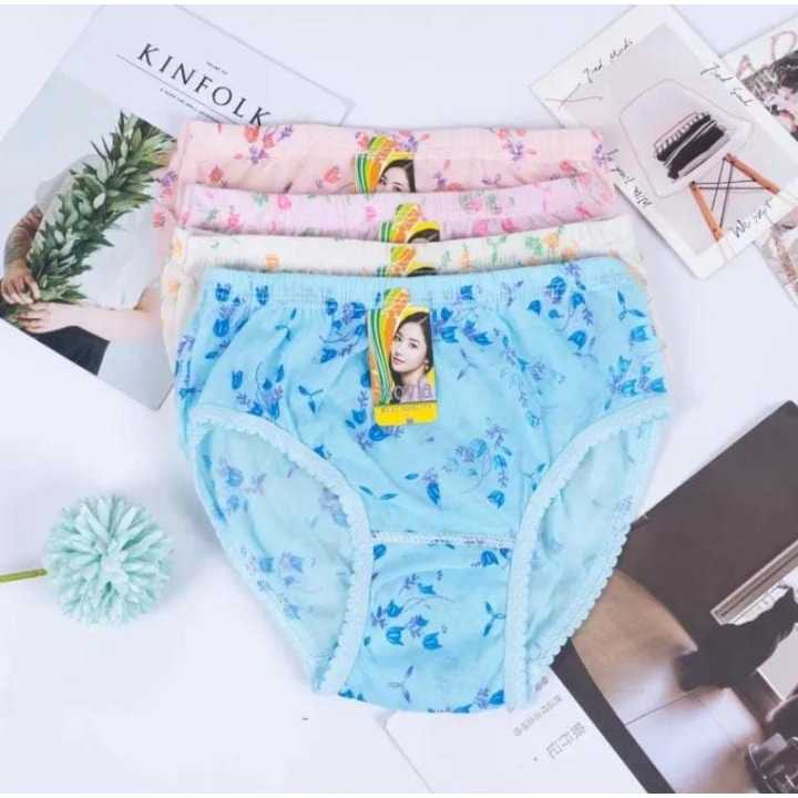 3 Pcs Celana Dalam Wanita Katun CD jumbo | cd Wanita Cantik Motif Bunga Ukuran Besar
