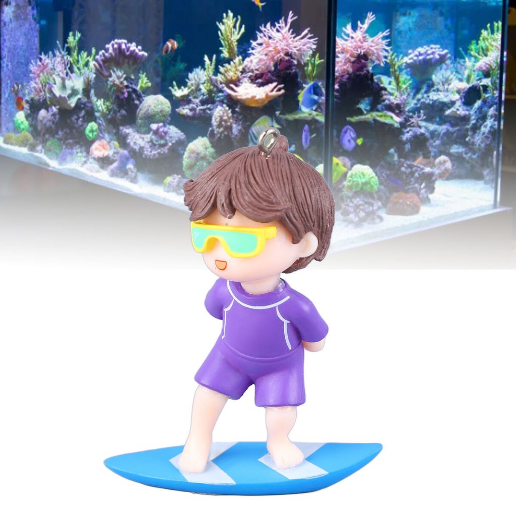 Hiasan aquarium peselancar, hiasan aquarium orang selancar, hiasan aquarium orang surfing, dekorasi 
