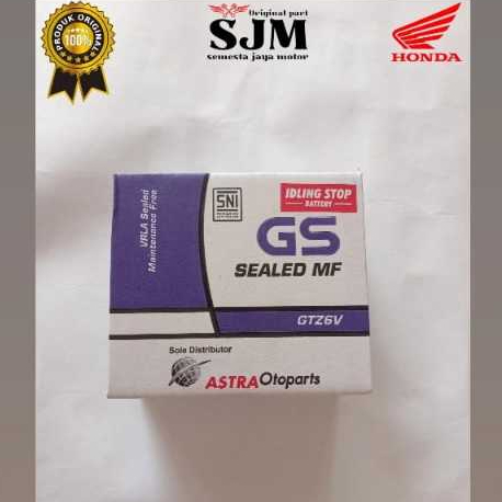 Aki Motor GS GTZ6V Aki Motor BeAT FI Beat Sporty Scoopy Vario Original