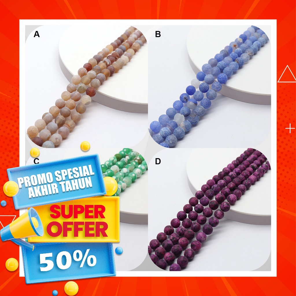 promo manik manik gelang 8mm / batu agate / batu agate manik manik 8mm / Bahan Gelang Manik Manik Ba