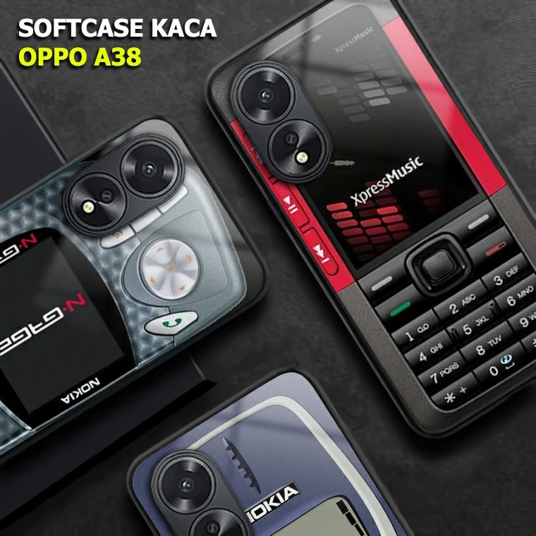 Softcase Glass kaca Oppo A38 [E672] Case HP Oppo A38 - Casing Oppo A38 - Softcase Oppo A38 Terbaru