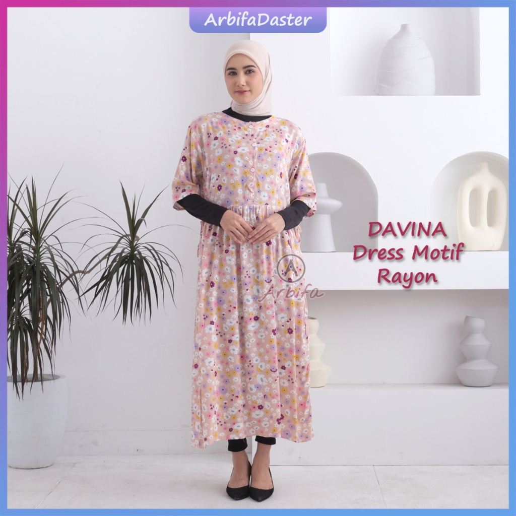 Home Dress Rayon Viral Tali Samping/Dress Daster Premium/Busui Friendly DAVINA