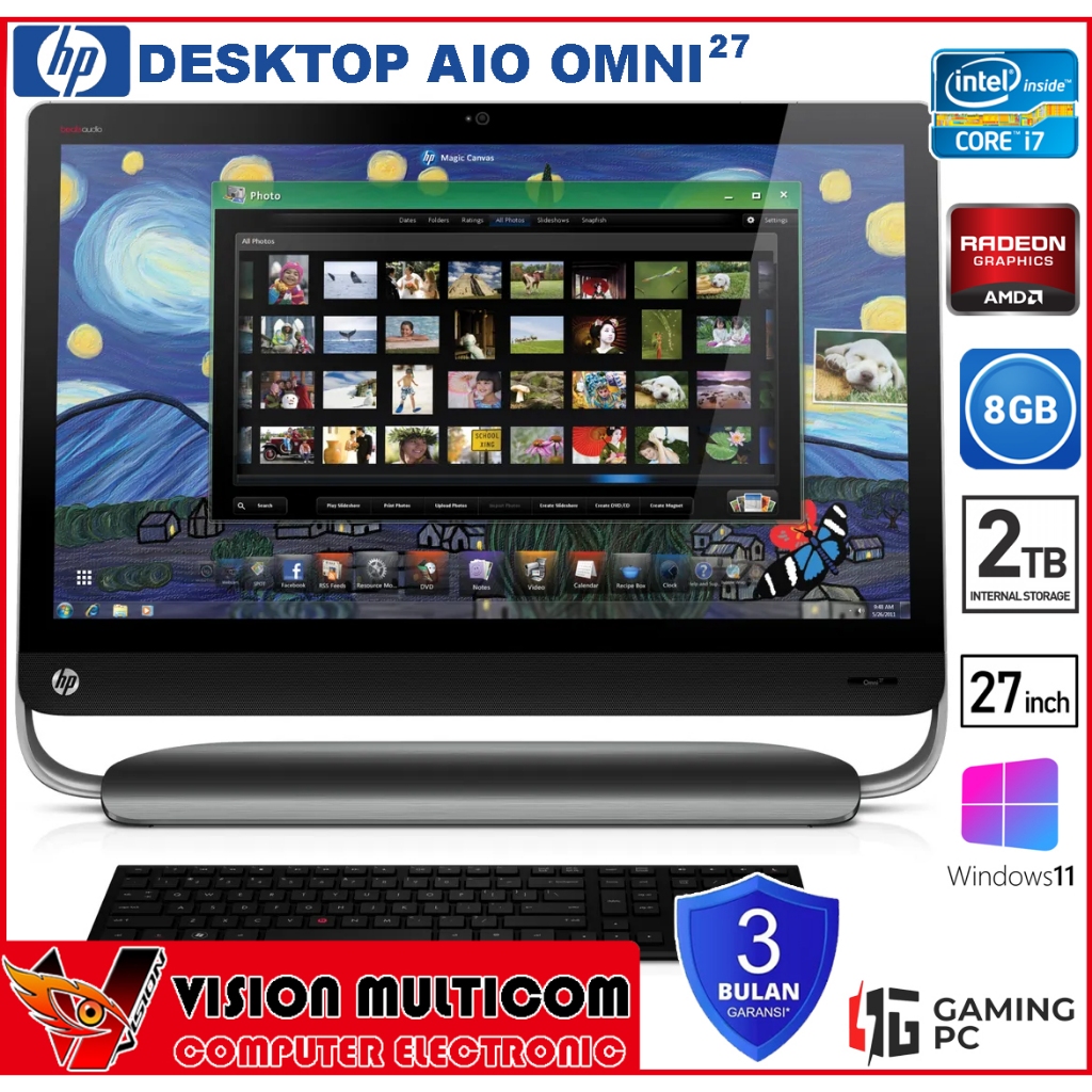 PC AIO HP Omni 27 Core i7-3770 Radeon | 8GB/2TB | 27" PC All in One
