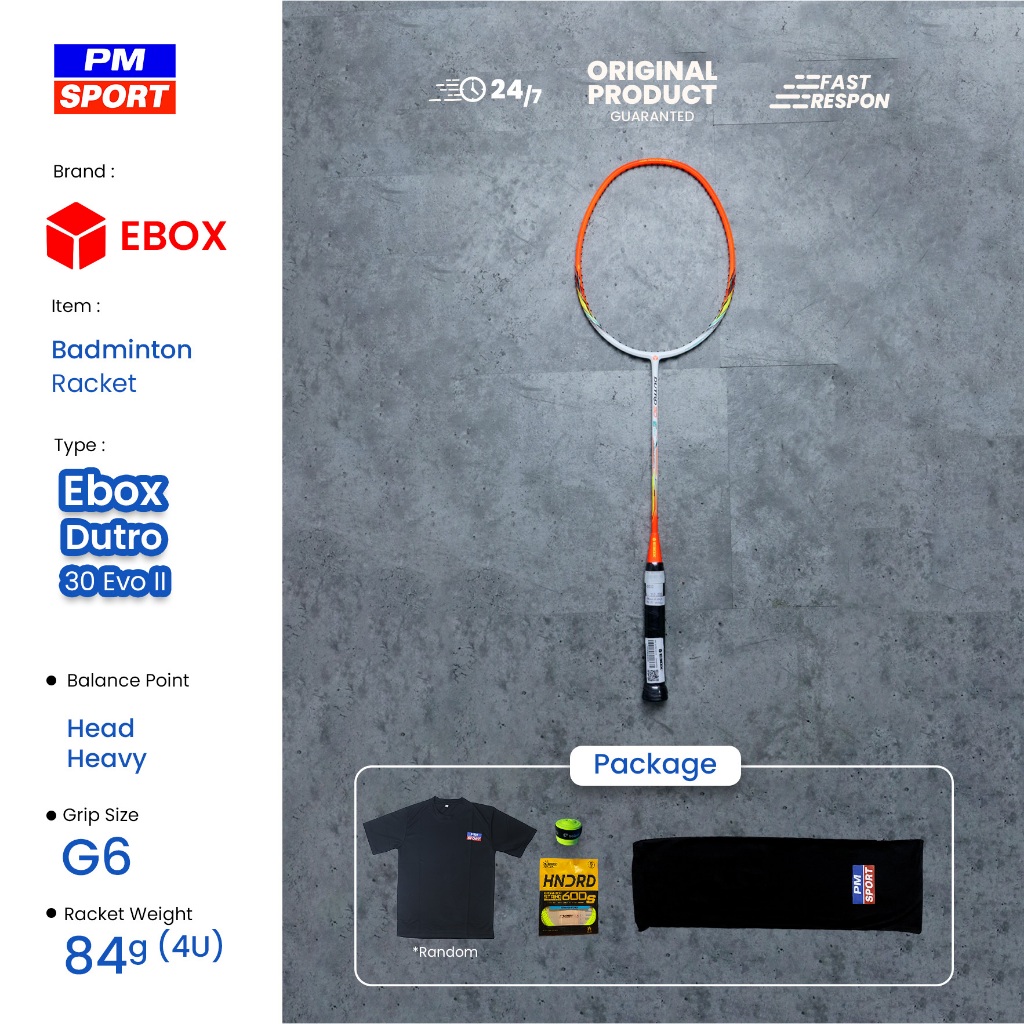 RAKET BADMINTON / BULUTANGKIS EBOX DUTRO 30 EVO II