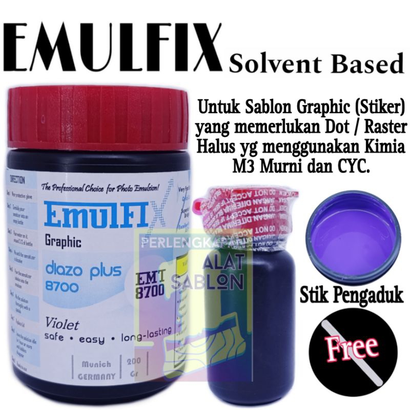 EMULFIX AFDRUK SOLVENT BASED 8700 VIOLET SABLON 200GR
