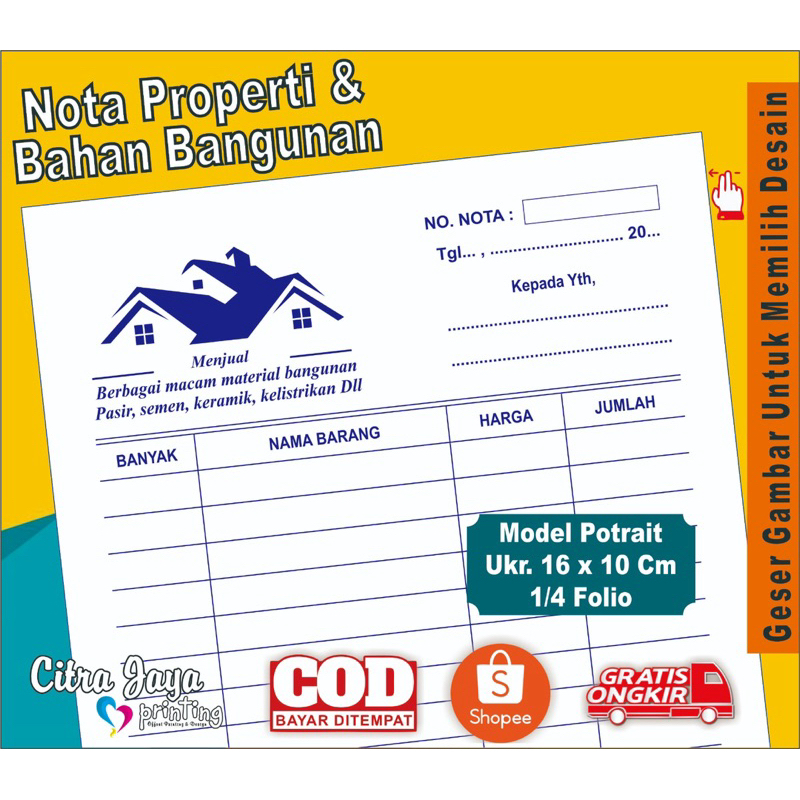 

[READYSTOCK] Buku Nota Toko Bahan Bangunan / Bon Toko Material / Matrial / Invoice Nota Siap Kirim ✅