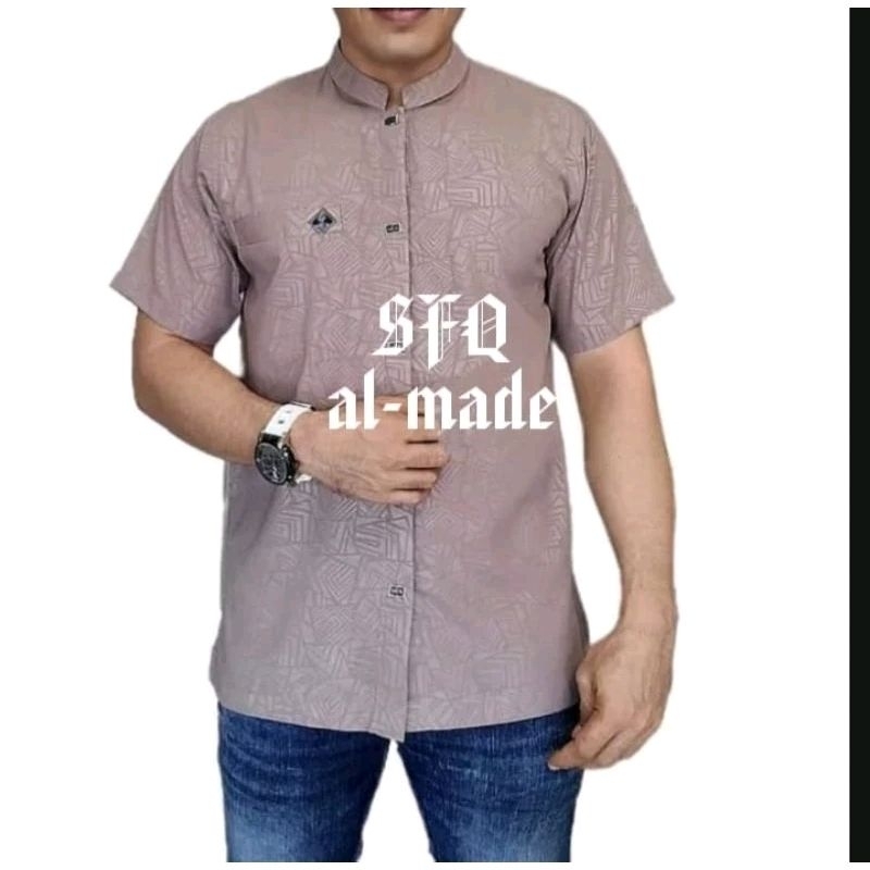 KOKO SULTAN TANGAN PENDEK KOKO MOTIF EMBOSSS TERBARU