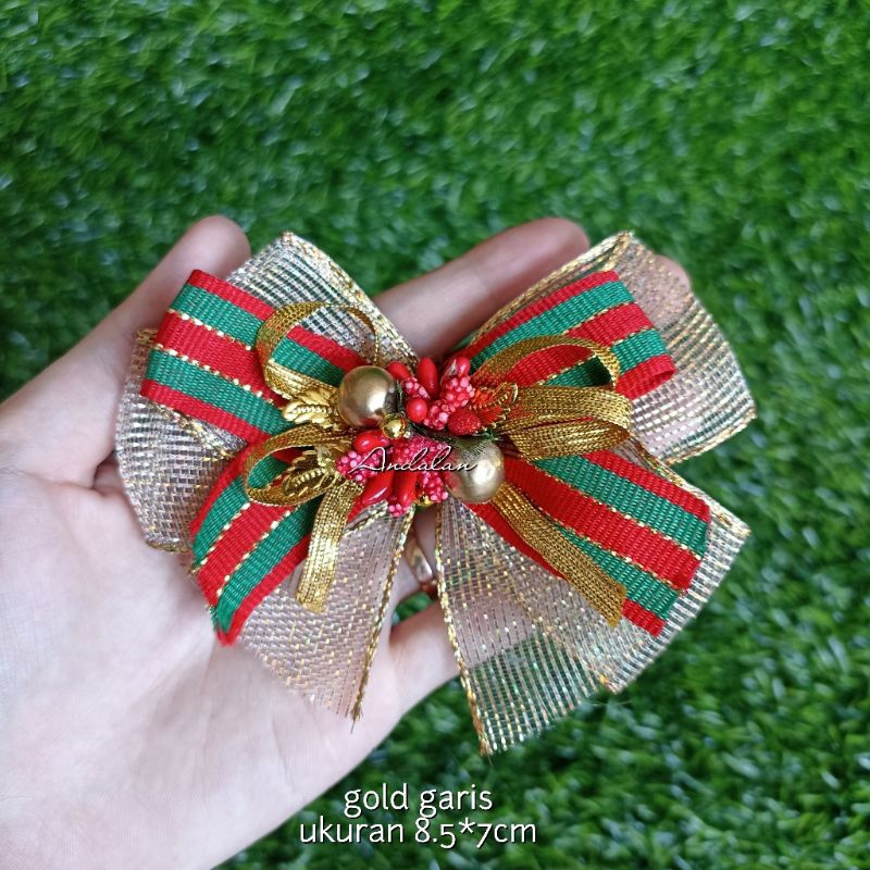 

Pita Jadian Natal Gold Garis
