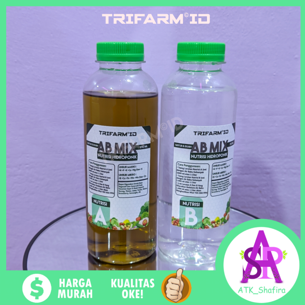 TRIFARM 250 ml AB Mix Cair Nutrisi Hidroponik Sayur Buah