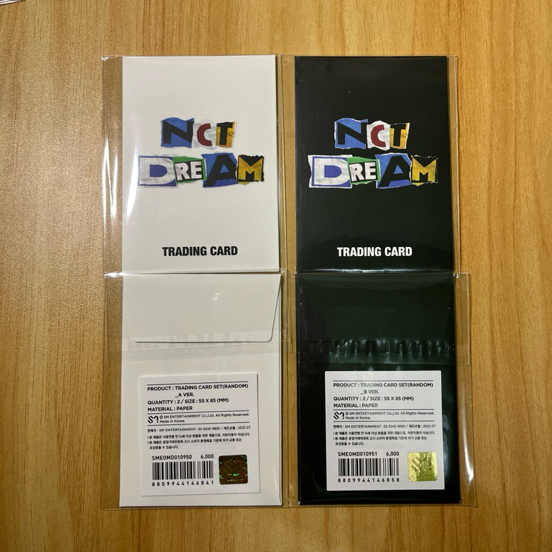 [SEALED] TRADING CARD MD AGIT NCT DREAM R1 WHITE A BLACK B