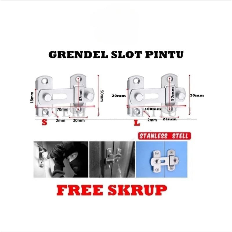 Grendel Kunci Pintu Geser Siku Stainless By Toko Abu Nawas
