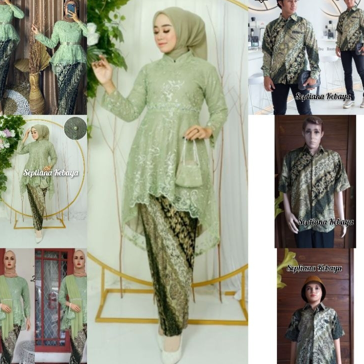 Ready New couple kebaya  warna sage Green / kebaya tunangan warna sage / kebaya lamaran / kebaya wis