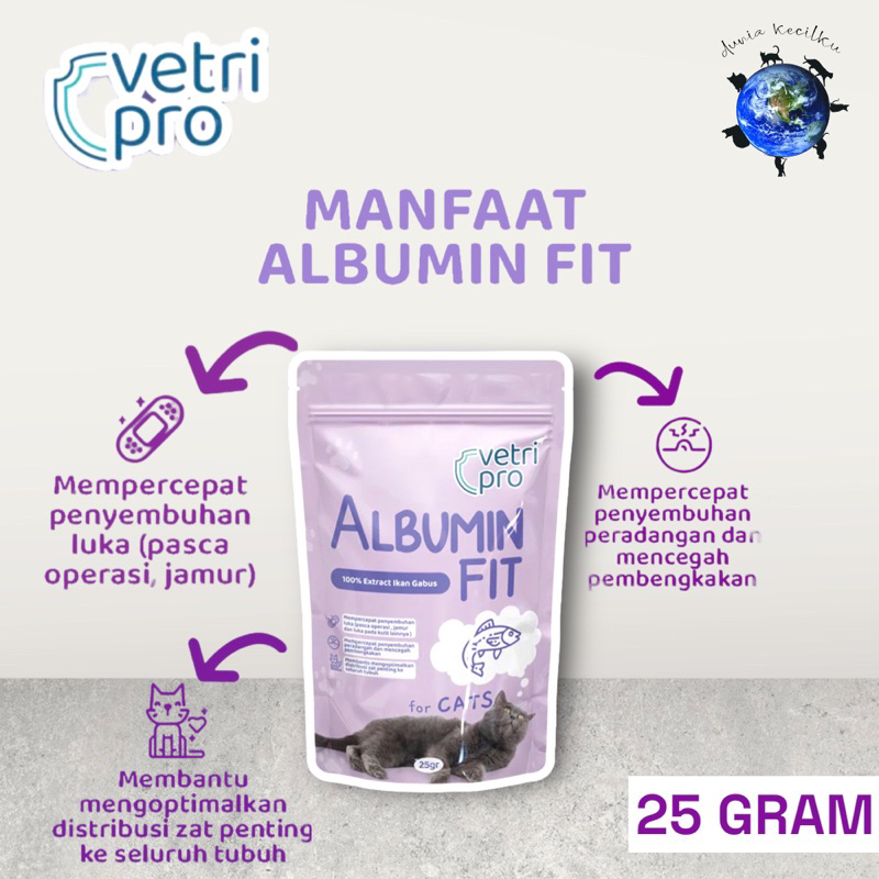 VETRIPRO Albumin Powder Untuk Kucing Anti Radang / Anti Jamur (25 GRAM)