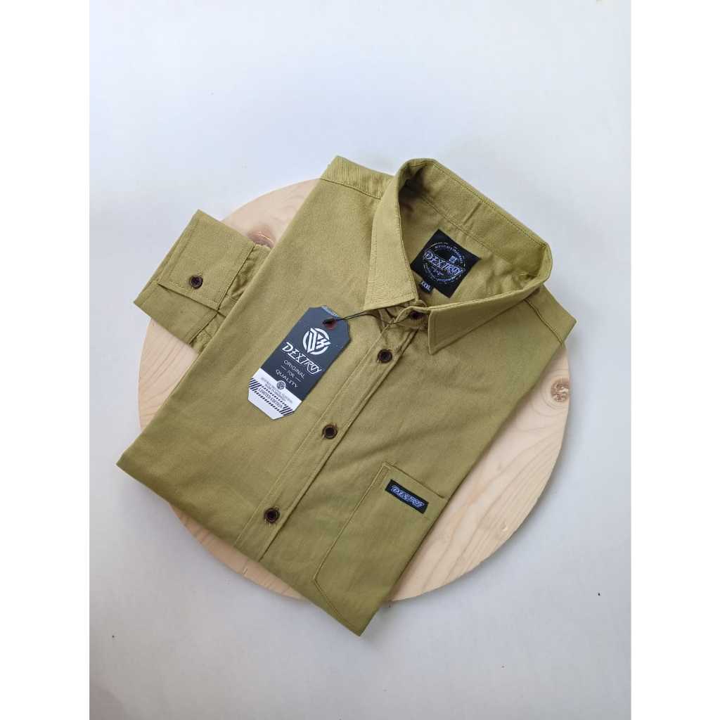 kemeja pria lengan panjang kain katun sigaret