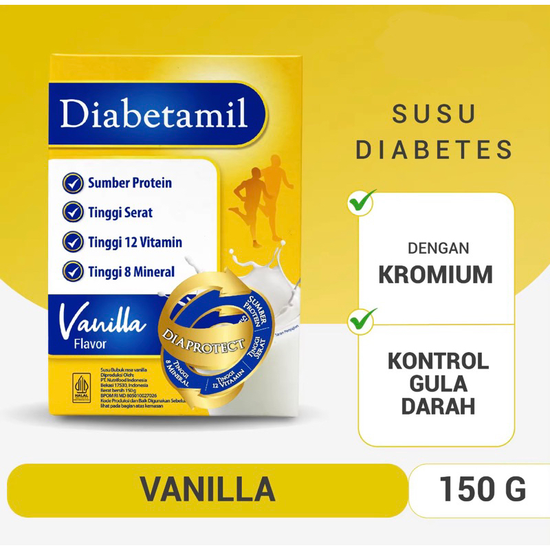 Diabetamil Vanila 150gr - Susu Khusus Diabetes
