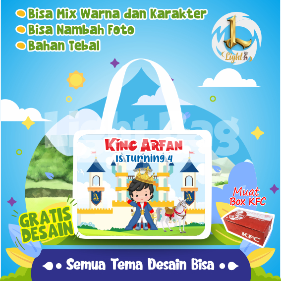 

TAS SOUVENIR ULTAH PRINCE CUSTOM / TAS SOUVENIR PREMIUM / GRATIS DESAIN / BONUS FOTO ANAK / GOODIE BAG CUTE PRINCE / TAS ULANG TAHUN PRINCE / TAS ULTAH CUSTOM / TAS SOUVENIR 2 HARI JADI / TAS ULTAH / TAS ULANG TAHUN / BISA TAMBAH FOTO ANAK