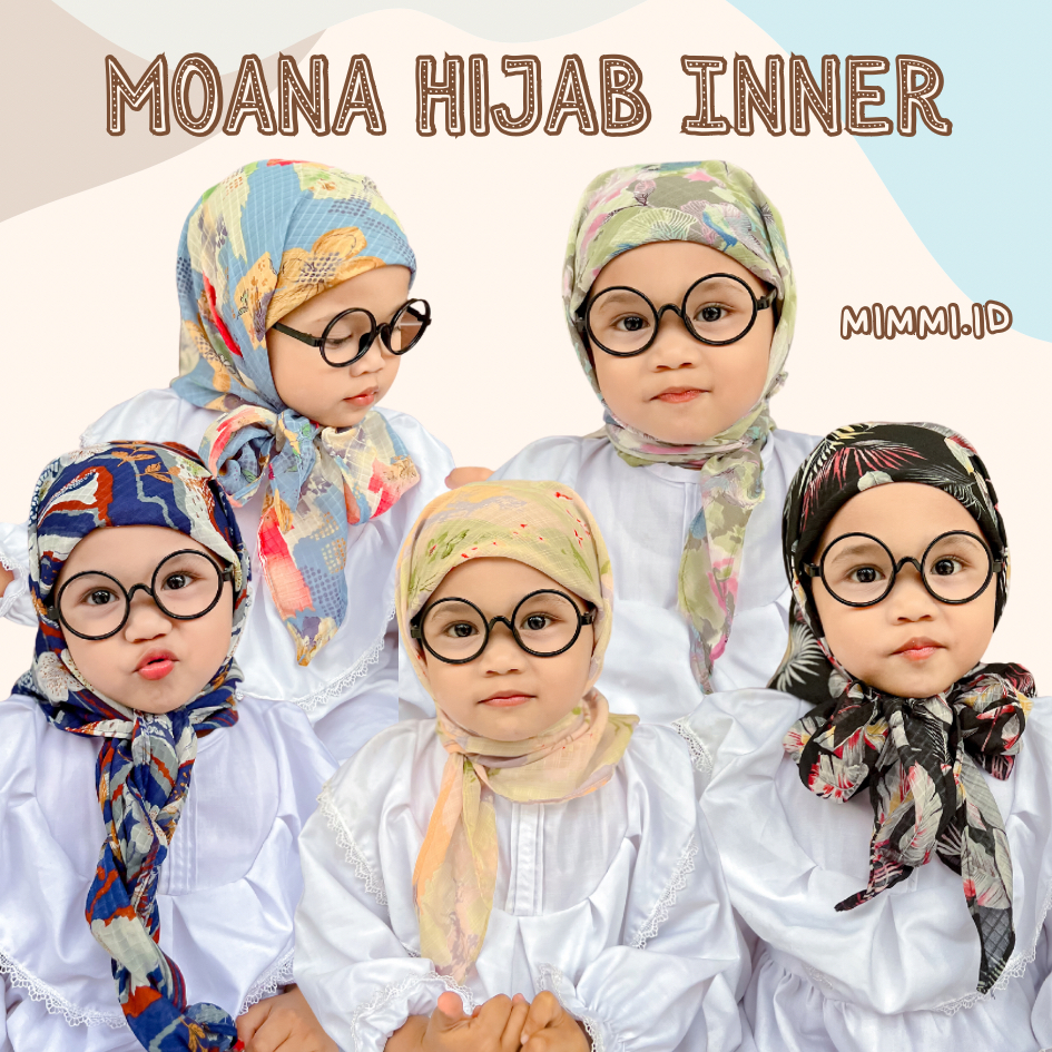 MIMMI.ID Moana Jilbab Inner Anak 1-6 Tahun Nyaman Kerudung Lucu Bayi Bahan Dolby Printing Muslim