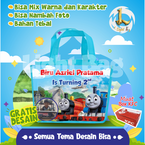 

TAS SOUVENIR ULTAH THOMAS CUSTOM / TAS SOUVENIR PREMIUM / GRATIS DESAIN / BONUS FOTO ANAK / GOODIE BAG CUTE THOMAS / TAS ULANG TAHUN THOMAS / TAS ULTAH CUSTOM / TAS SOUVENIR 2 HARI JADI / TAS ULTAH / TAS ULANG TAHUN / BISA TAMBAH FOTO ANAK